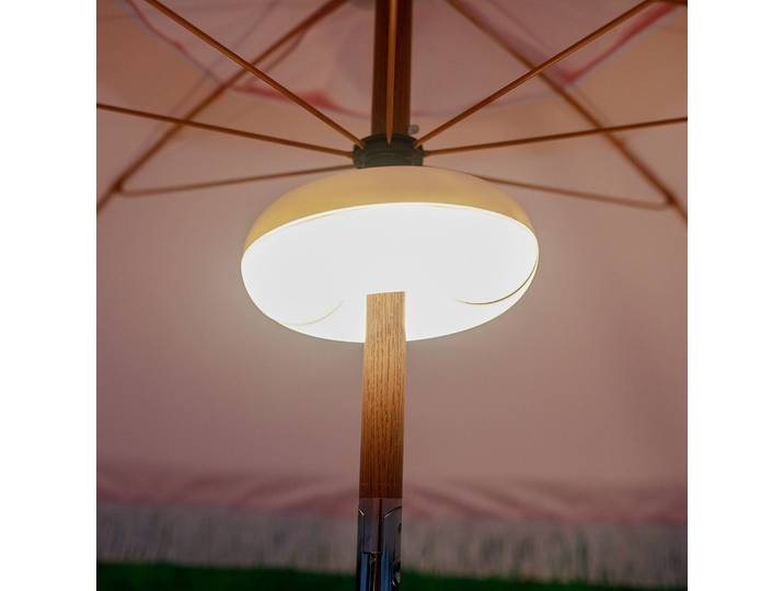 Newgarden LED-Akkuleuchte Lima, IP54, RGBW, Sonnenschirme dimmbar, weiß / opal, Kunststoff, Modern