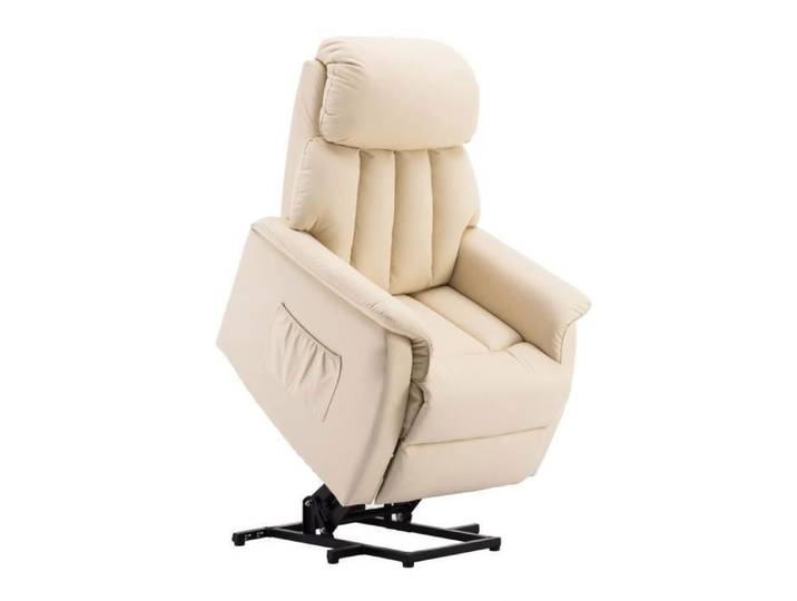 M MCombo Fauteuil de Relaxation électrique réglable Similicuir Crème 7299CW