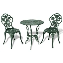 Helloshop26 - 3-teiliges Bistro-Set Aluguss grün 02_0014490