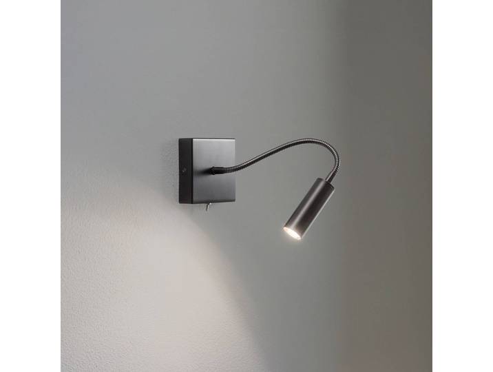 Wandleuchte Ojos Argon, schwarz, für Schlafzimmer, Metall, Modern