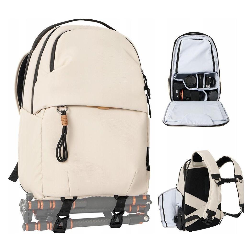 K&F Concept Plecak Fotograficzny Foto 25l Wodoodporny Na Aparat Kamerę Laptop Dron K&f / Kf13.300v1 / Beżowy (Fotorucksack, 25 l) (71532543)