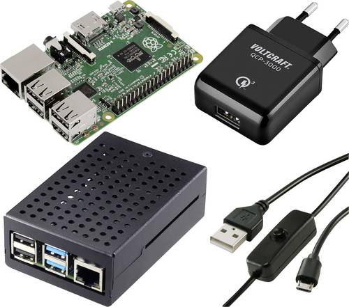 TRU COMPONENTS Pure Set Raspberry Pi 2 B 1GB 4 x 0.9GHz inkl. Netzteil, inkl. Gehäuse