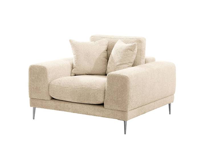Sessel Kelson Beige Bouclé Stoff Abby 121 x 90 x 126cm