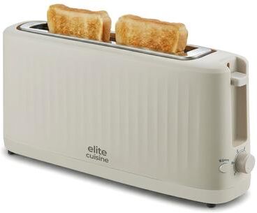 Elite Cuisine ECTL2052 2-Slice Slimtoast Cremello Long Slot Toaster