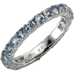 Zeeme Gemstones Ring Silber 925 rhodiniert mit 24x Blautopas (beh.)