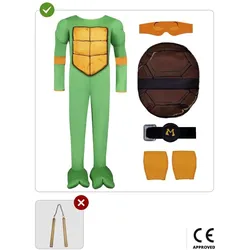 Metamorph Ninja Turtles – Michelangelo Kostüm für Kinder (104, 98)