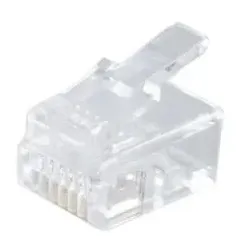 Western-Stecker modular 6-polig vergoldet Flachkabel