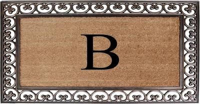 A1 Home Collections Rubber Coir Classic Paisley Border Monogrammed Welcome Entrance Doormat