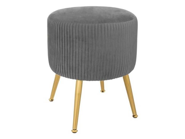 Atmosphera Solaro Hocker aus plissiertem Samt, Grau