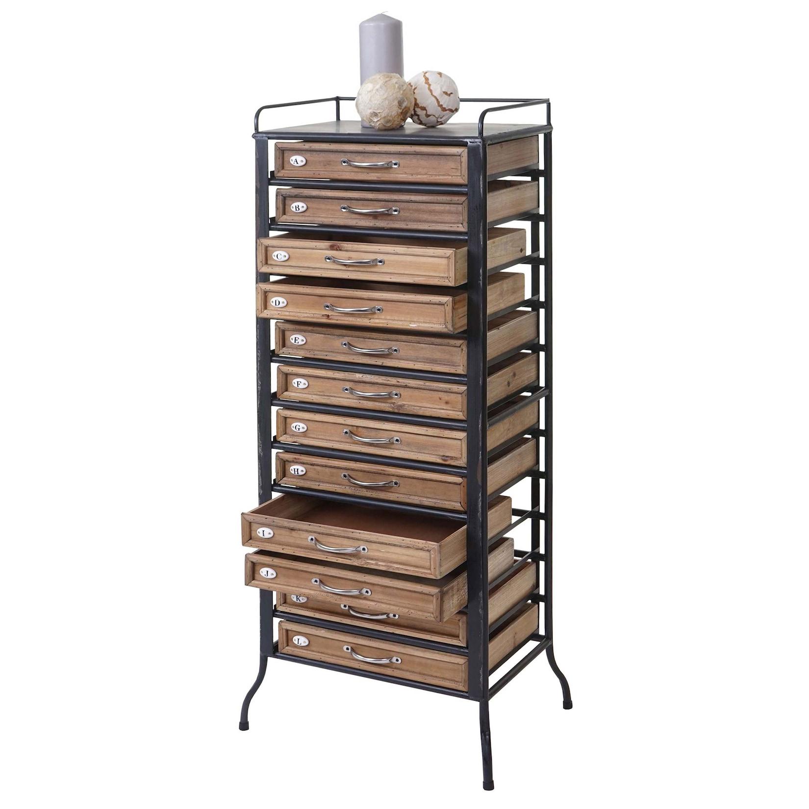 Apotheker-Schrank MCW-A43, Tanne Holz massiv Vintage Shabby-Look 129x55x38cm