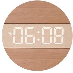 Inspired Deals Modern Digital Wall Clock Wooden LED Wall Clock For Living Room And Home Decor khaki