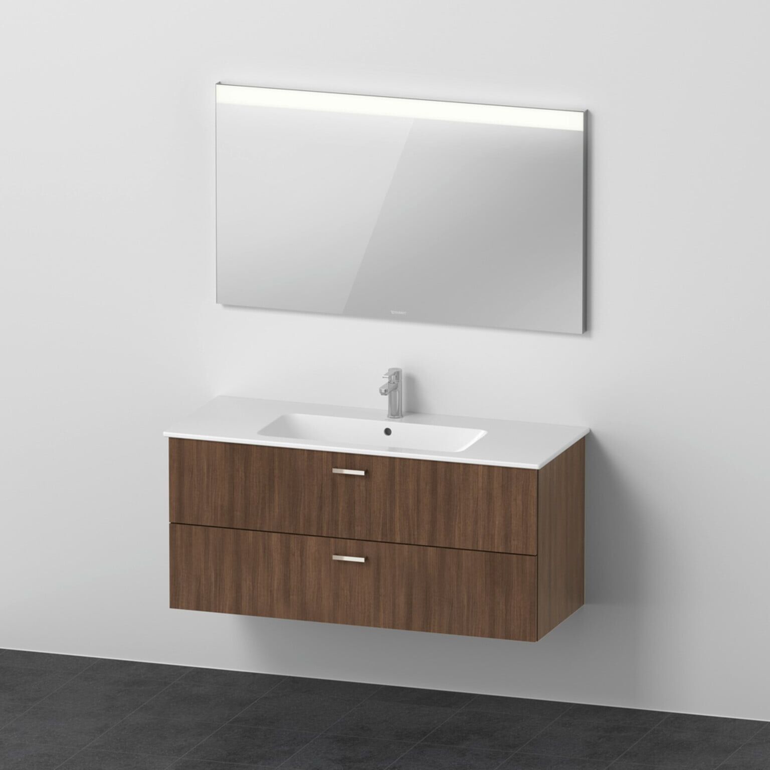 Duravit Möbel-Set XBase 2 Schubkästen, 123cm, Nussbaum dunkel (XB0073021210000)