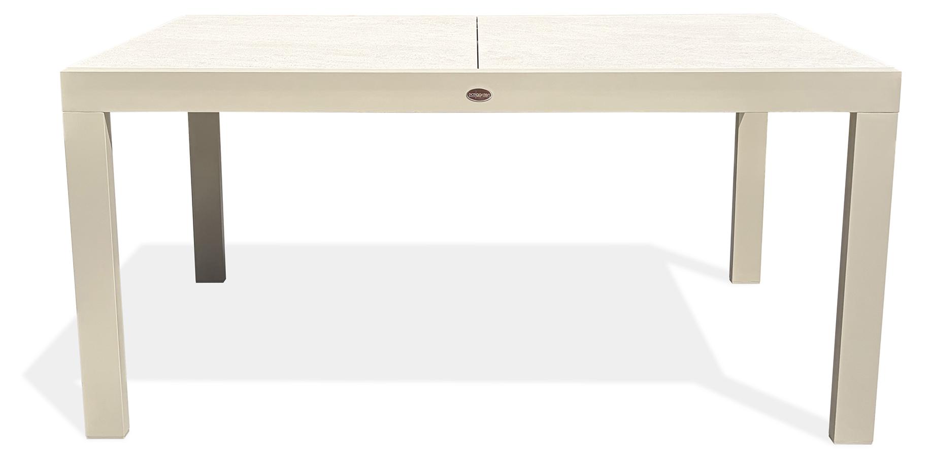 Gartentisch aus Aluminium mit Sintersteinplatte