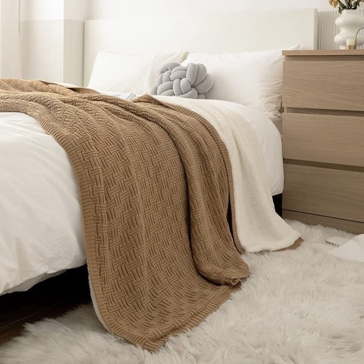 Warme fleece winterdeken voor volwassenen