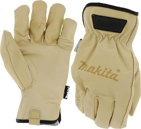 makita Arbeitshandschuhe unisex Leder beige Größe 9, 1 Paar