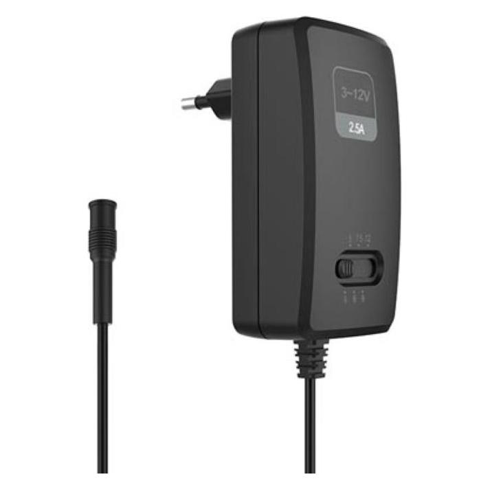 Velleman STECKERNETZTEIL - EINSTELLBAR - 100-240 V - 3 bis 12 VDC - 2,5 A + 6 Stecker (PSS6EMV26)