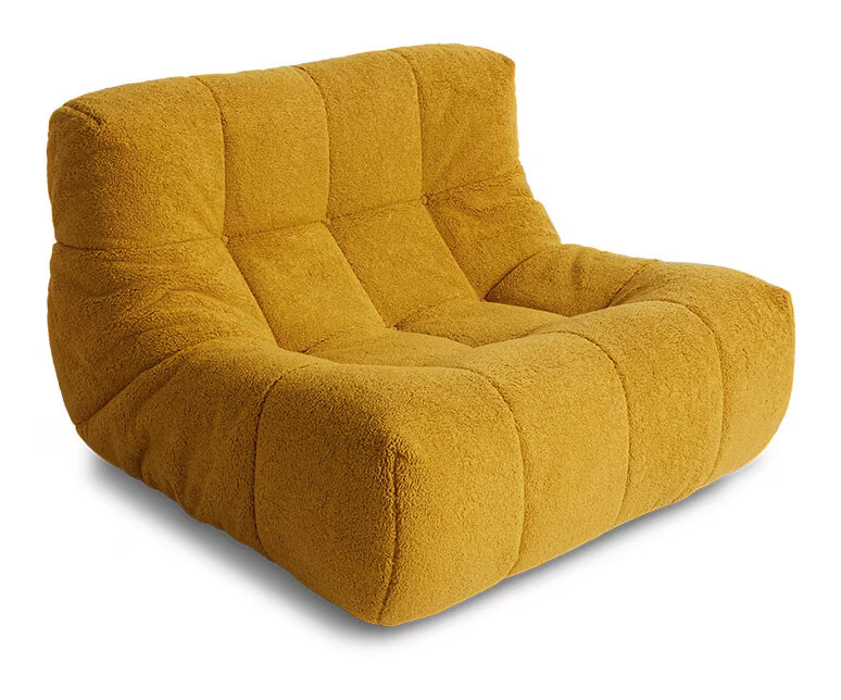 HKliving Fauteuil Lazy Fluffy stof - Oker