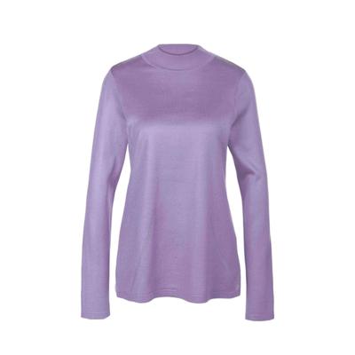 Strickpullover GOLDNER "Strickpullover mit Stehbundkragen", Damen, Gr. 42, lila (flieder), Obermaterial: 100% Polyacryl PAN., eng Tubular, Pullover Strickpullover, wie echter Kaschmir