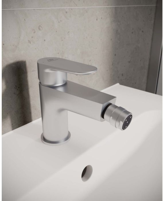 Ideal Standard O Bidetarmatur BD716SI silber, mit Ablaufgarnitur