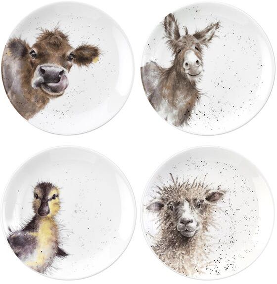 Wrendale Designs Set of 4 Farmyard Animal Coupe Plates