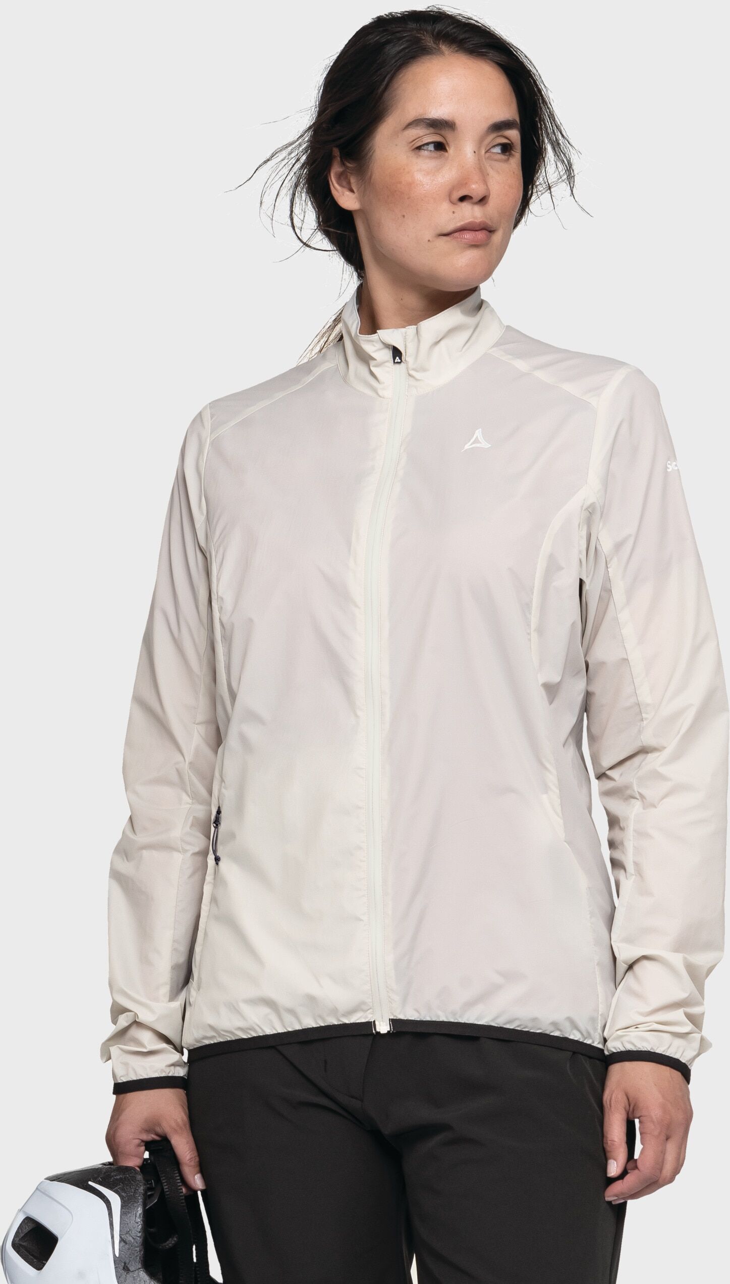 Outdoorjacke SCHÖFFEL "Jacket Style Cannobio WMS", Damen, Gr. 34, 9040, natur, Oberstoff: 100% Nylon. (Coating: Polyurethan), regular fit, hoch geschlossener Ausschnitt, Jacken Outdoorjacke 9040, natur 34