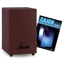 XDrum KC-37WR Kinder-Cajon Weinrot Set mit Schule
