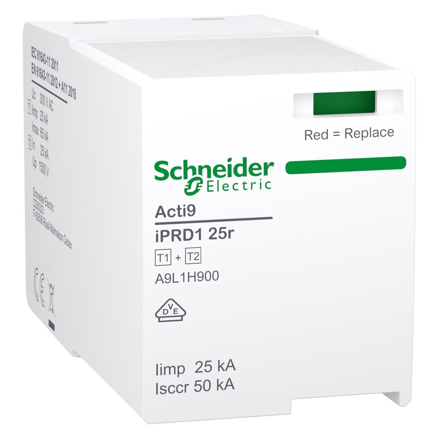 Schneider Ersatzschutzmodul für Kombiableiter iPRD1 25r 3P/3P+N, Typ 1+2, L-N Modul A9L1H900 (A9L1H900)