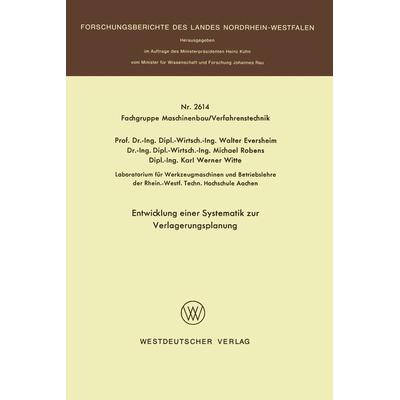 Entwicklung einer Systematik zur Verlagerungsplanung, Taschenbuch von Walter Eversheim, VS Verlag für Sozialwissenschaften, 978-3-531-02614-5