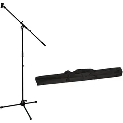 OMNITRONIC Set Mikrofonstativ mit Galgen PRO schwarz + Tasche