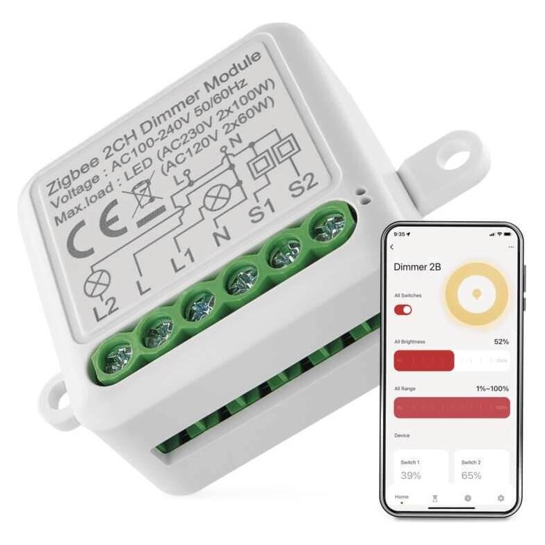 Emos GoSmart Dimm-Modul IP-2111DZ, ZigBee, 2-kanal (Dimmaktor) (B0DDCLCSBF)