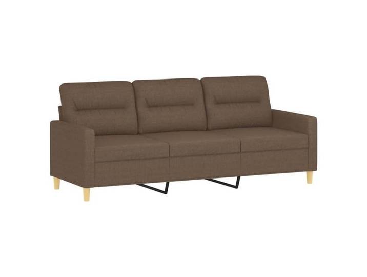 （93155） Canapé Droit - 3 places - Marron 180 cm Tissu