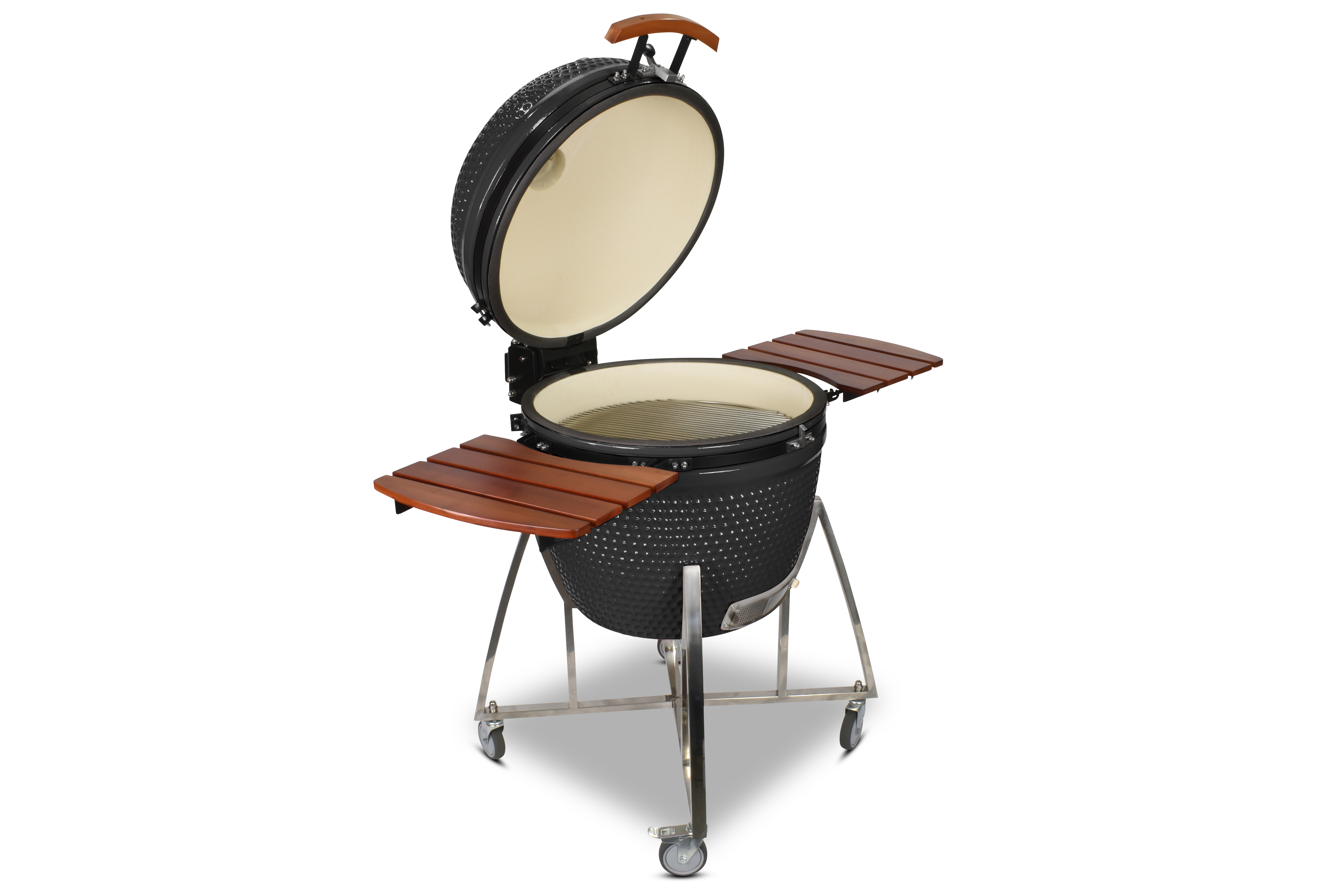 Kamado CL-26 Profi Keramik Grill Schwarz, Grilldurchmesser 66cm, Grillrostdurchmesser 57cm, BBQ Grillei Holzkohlegrill Grill Keramikgrill