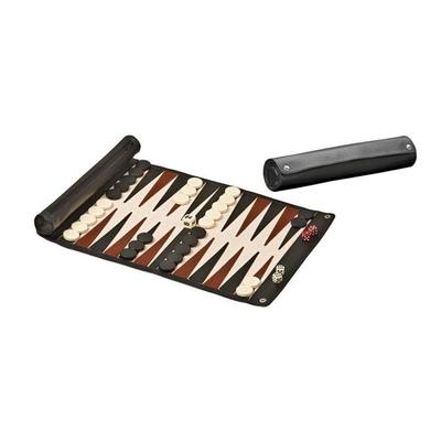 Backgammon, Reise, aufrollbares Spielfeld, Kunstleder