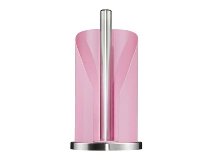 Wesco Papierrollenhalter in der Farbe pink aus Edelstahl und farbig lackiertem Stahlblech, standfester Edelstahl-Sockel, für handelsübliche Küchenpapierrollen oder 2-3 Toilettenpapierrollen
