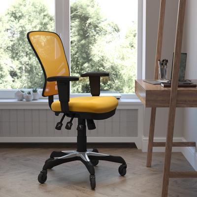 Lancaster Home Mid-Back Ergonomic Multifunction Mesh Chair with Polyurethane Wheels