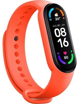 Uplifted Goods Silicone Sport Watch Band vibrant Orange mi Band 5 And 6