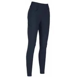 PIKEUR Damen Reitleggings Midwaist Malia Fullgrip Siedbdruck nightblue, Größe: 34