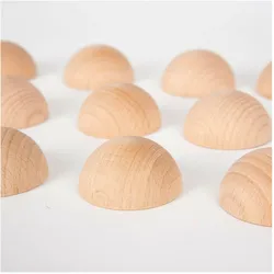TickiT Natural Wooden Semispheres