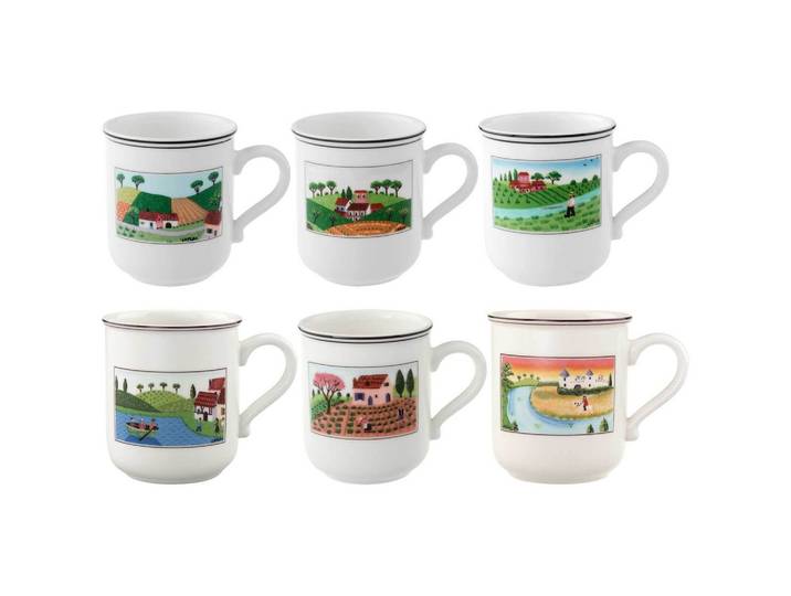 KAFFEEBECHER KOLLEKTION Design Naif bunt 300 ml 6er Set