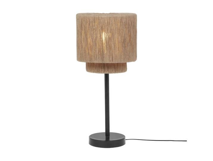 Trio Leuchten Tischleuchte, Schwarz, Naturfarben, Textil, Metall, 45 cm, Lampen & Leuchten, Innenbeleuchtung, Tischlampen, Tischlampen