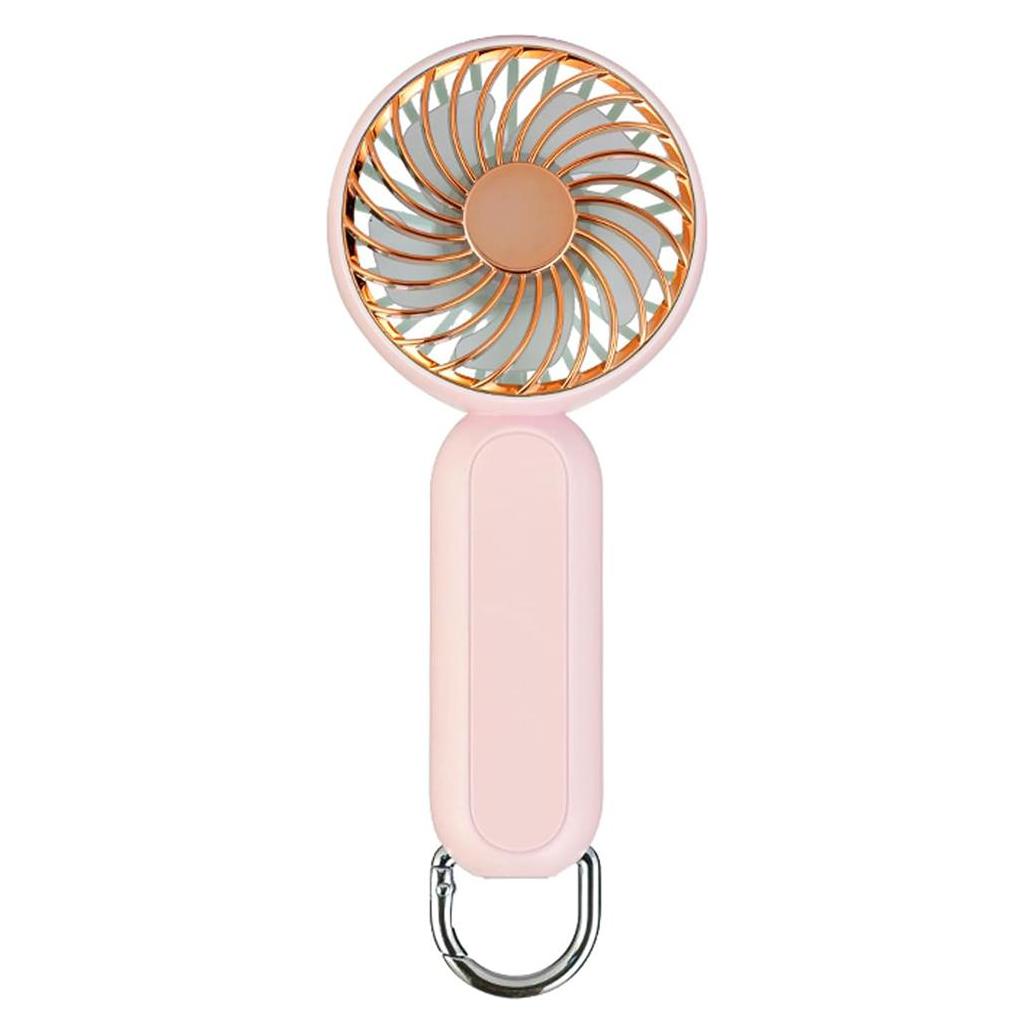Techsuit - Handheld Fan (A217) - USB Rechargeable, Three Speeds, 1200mAh - Gold Pink (56351516)