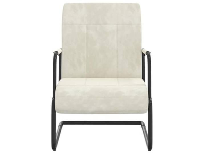 NLQMSU Clever Stuhl, Cremeweiß, Velours, Metallrahmen Gepolsterte Sitzfläche, runde Ecken, solide Halterung, max. 110 kg, industrielles Design, Verwendung im Innenbereich