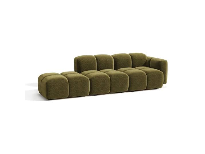 Canapé modulable 4-5 places 4 places en velours texturé