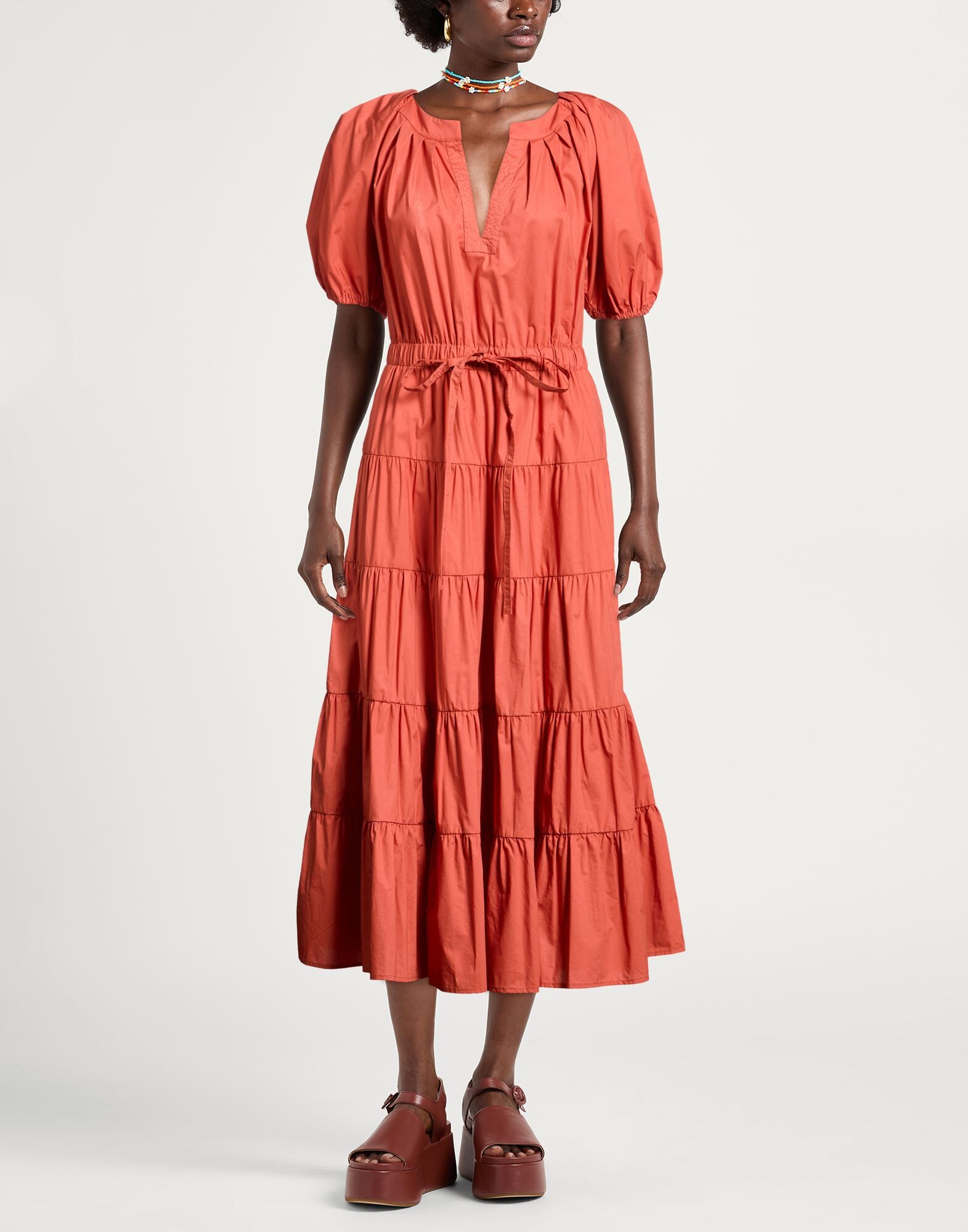 Meimeij Vestido largo Mujer Naranja 36 Mujer