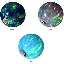 SET Synthetischer Opal Schraubkugel mit Chirurgenstahl-Gewinde