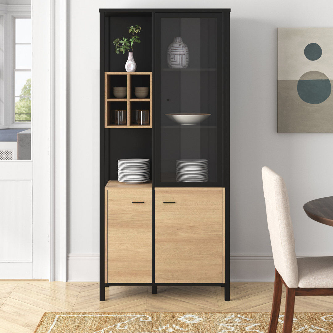 Mercury Lorrayne Curio Cabinet Riviere Oak 193.9cm H X 86.3cm W X 40.2cm D