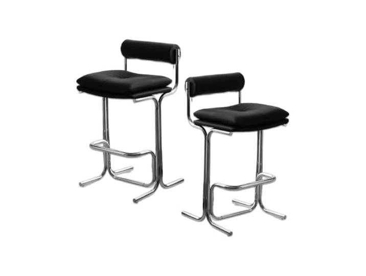 YJWGCAK Schwarz Barhocker mit Rückenlehne, 55cm 65cm Moderner Hoch Barstuhl mit Polsterung, für Küchen/Garten/Büro(2pcs,55 cm/21.6 in)