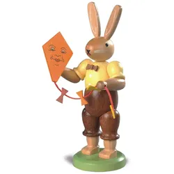Müller Erzgebirge Hase mit Drachen farbig klein Höhe 11 cm