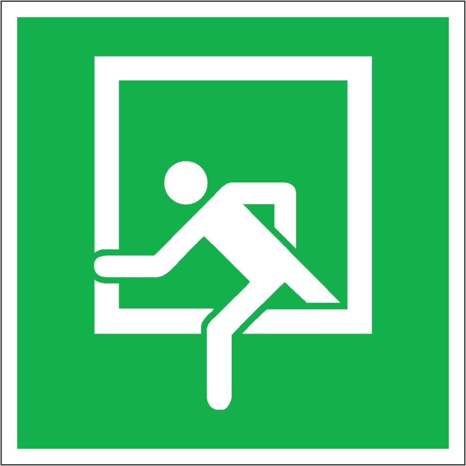 SafetyMarking Fluchtwegschild Folie B150xH150 mm Notausstieg langnachleuchtend ; wolk (38.A2030)