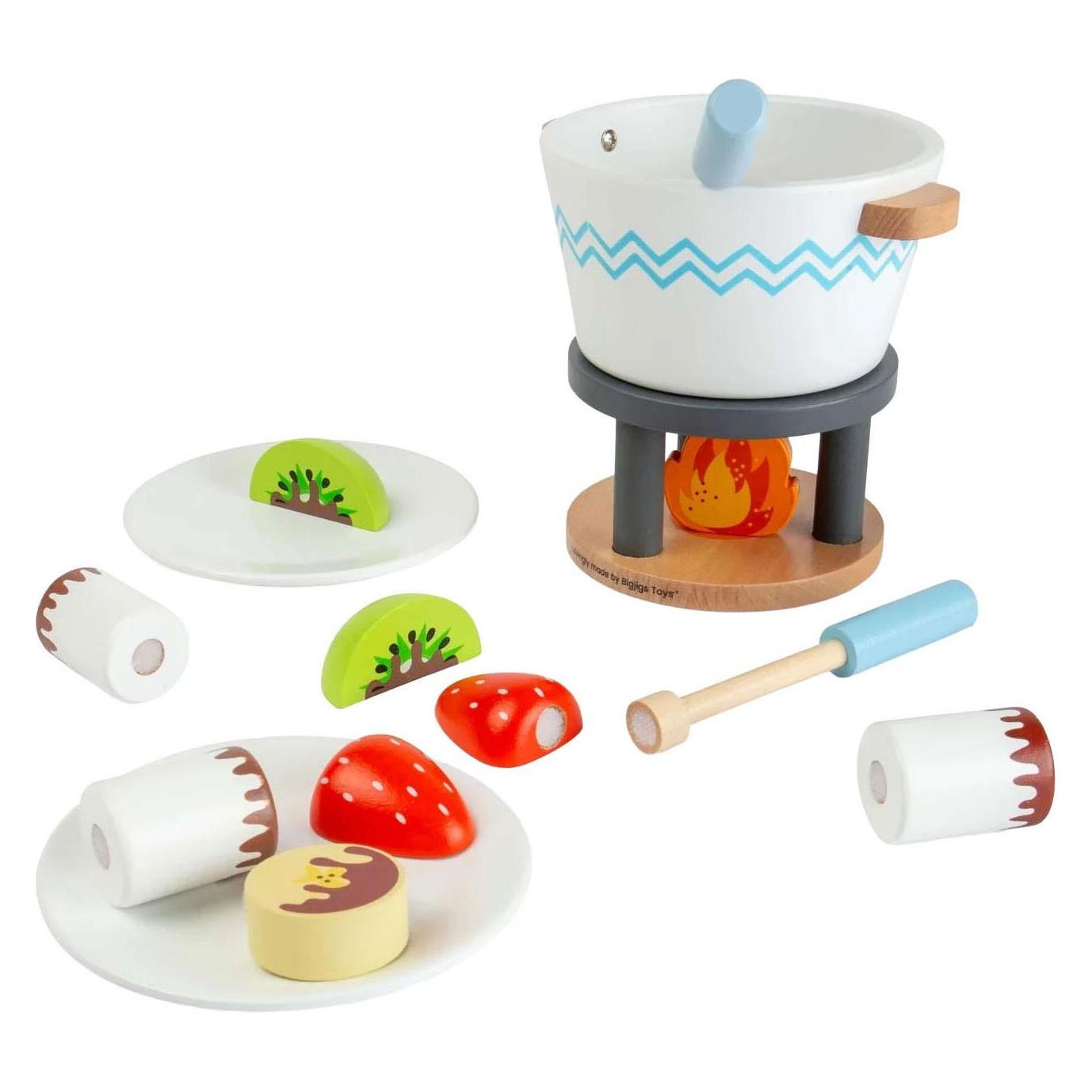 Bigjigs Schokoladenfondue-Spielset aus Holz - 16-teilig. (69898524)